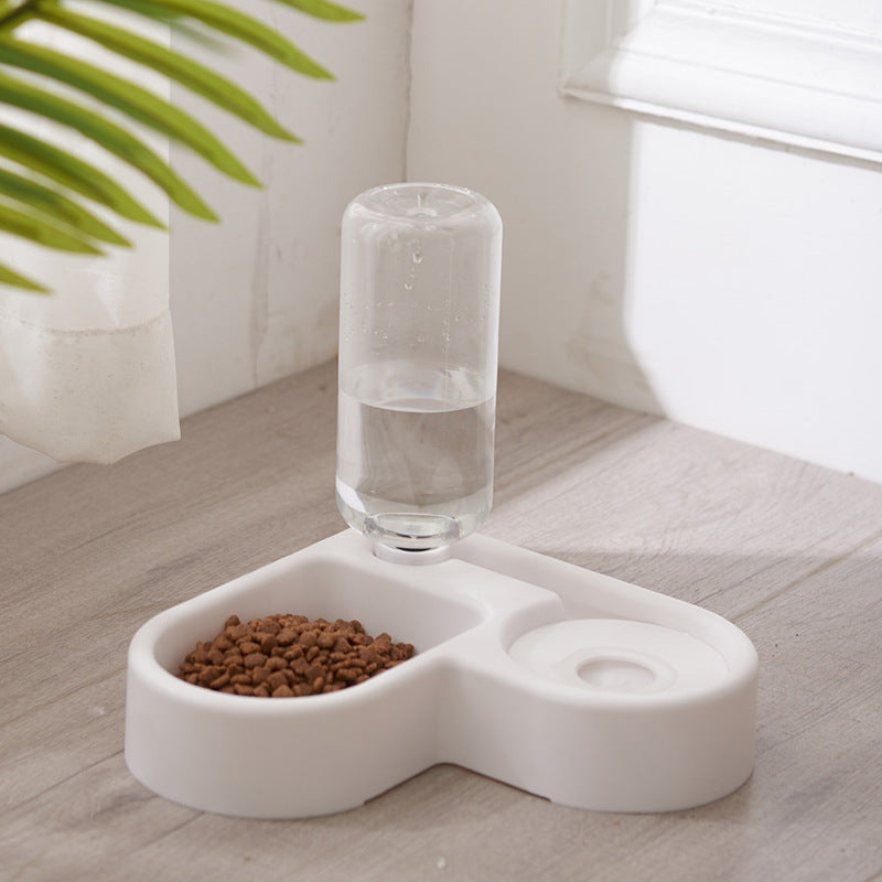Dual-Use Cat and Dog Double Bowl with Non-Wet Design