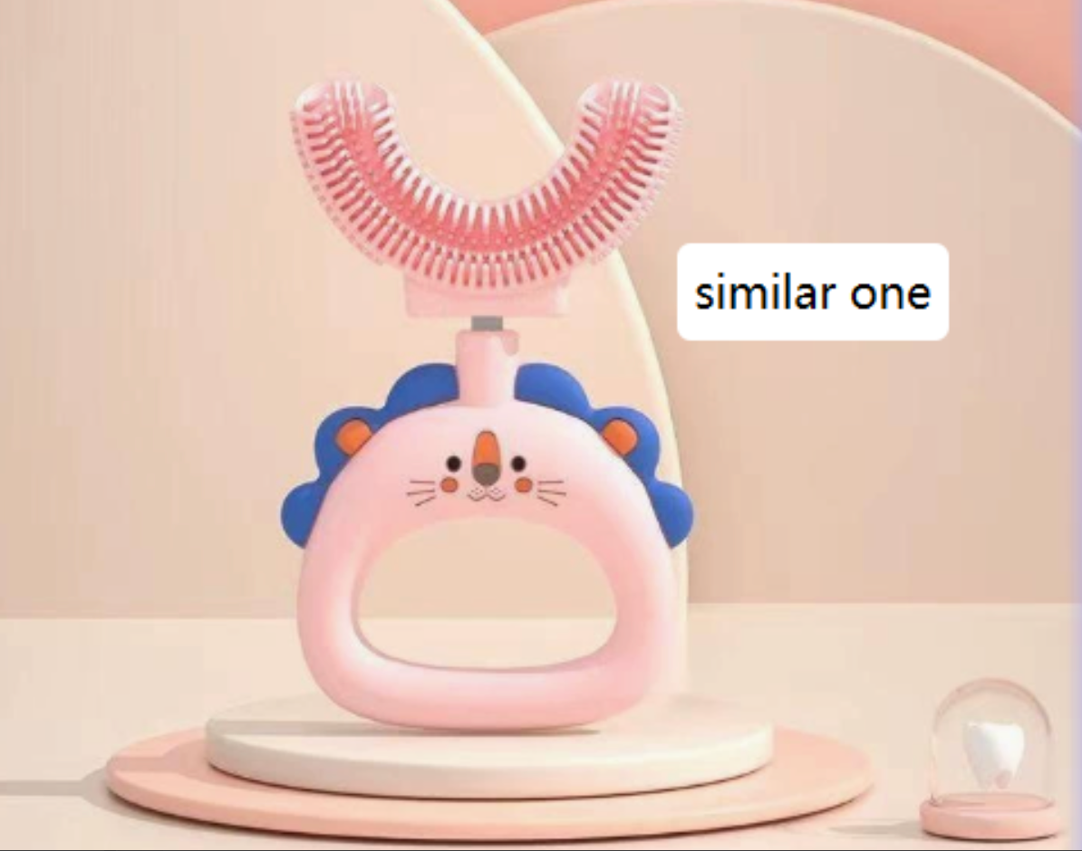 U-Shaped Little Lion Silicone Toothbrush for Kids