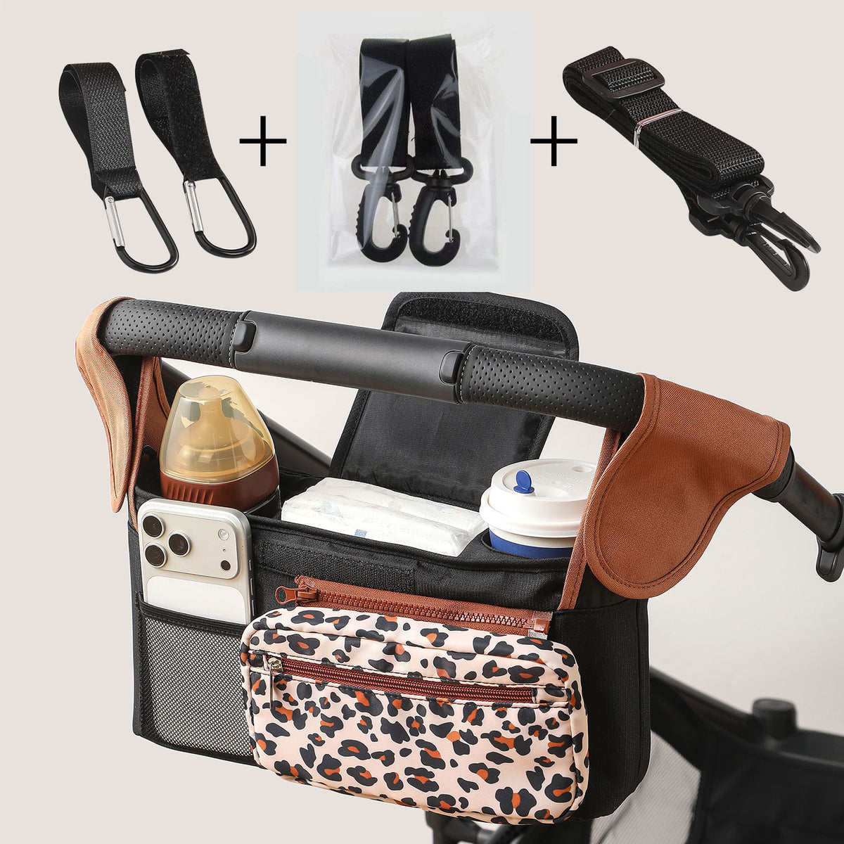 Stroller Organizer Hanging Bag with Shoulder Strap