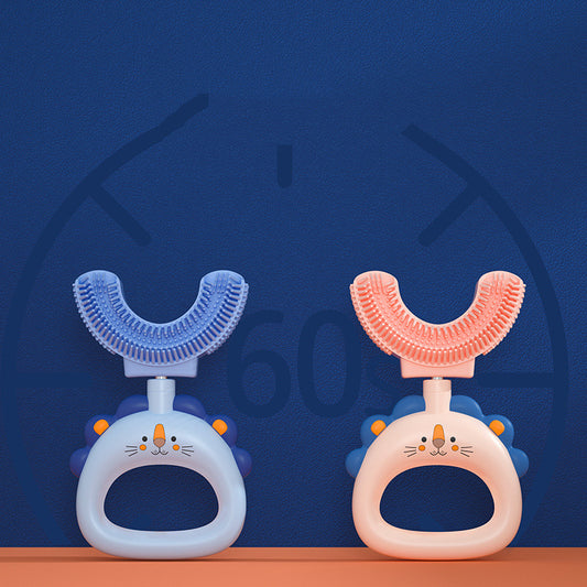 U-Shaped Little Lion Silicone Toothbrush for Kids