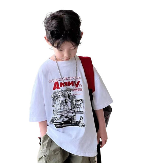 Cartoon Print T-Shirt for Kids