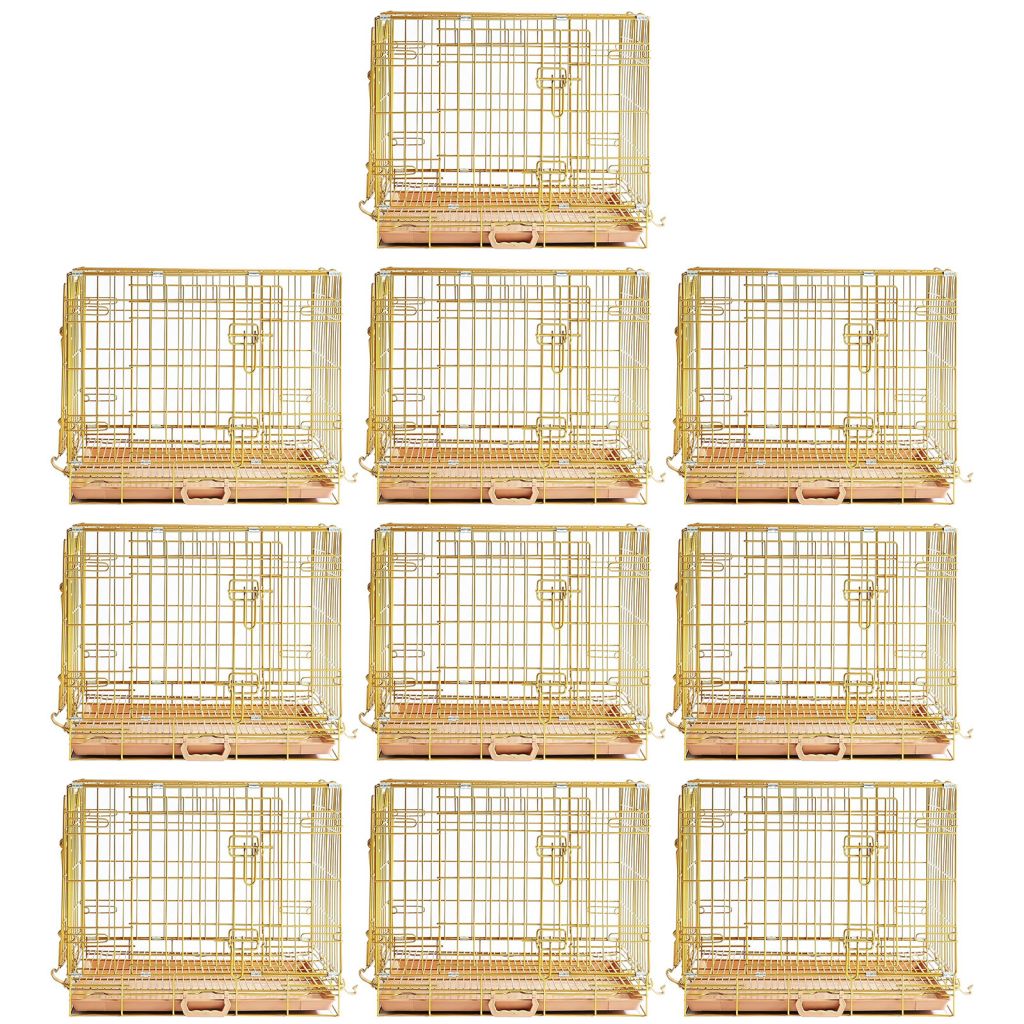 24-42" Copper Gold Wire Dog Crate GLD24/30/36/42