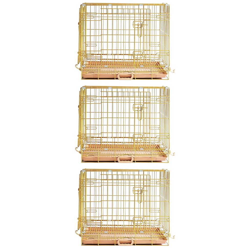 24-42" Copper Gold Wire Dog Crate GLD24/30/36/42