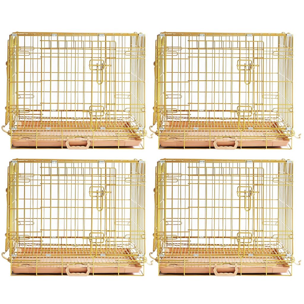24-42" Copper Gold Wire Dog Crate GLD24/30/36/42