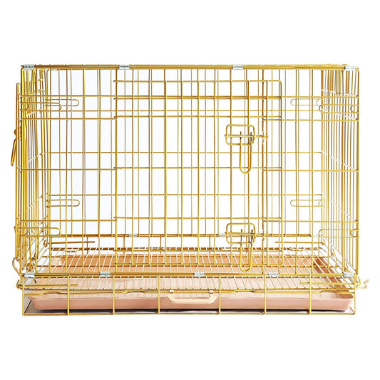 Copper Gold Wire Dog Crate (24–42 in.)