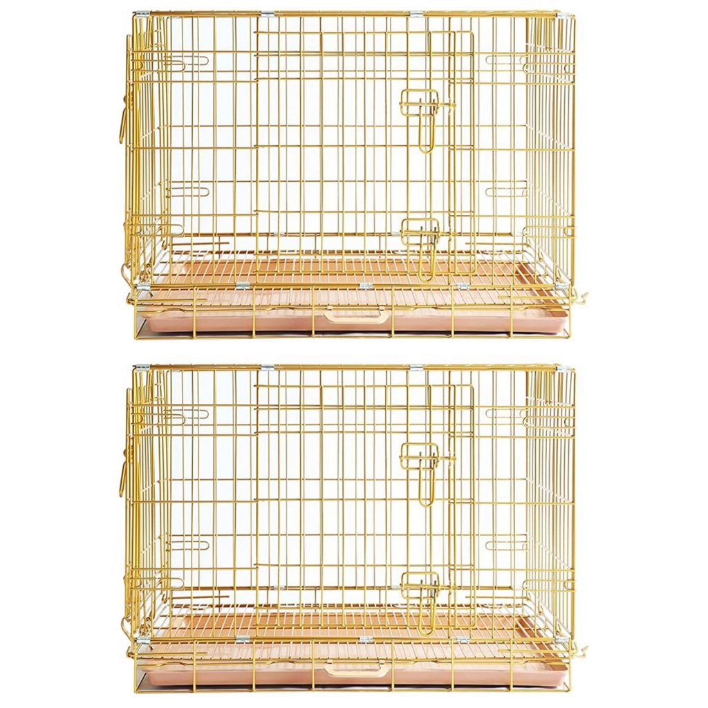 24-42" Copper Gold Wire Dog Crate GLD24/30/36/42