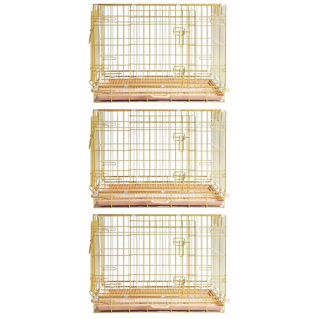 24-42" Copper Gold Wire Dog Crate GLD24/30/36/42