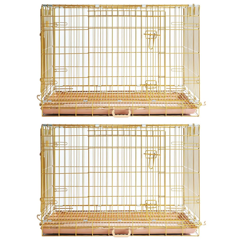 24-42" Copper Gold Wire Dog Crate GLD24/30/36/42