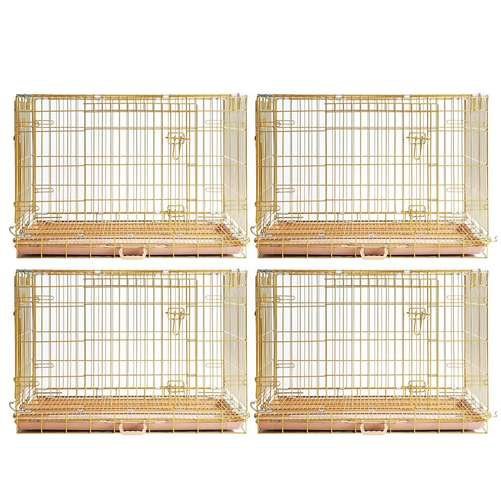 24-42" Copper Gold Wire Dog Crate GLD24/30/36/42