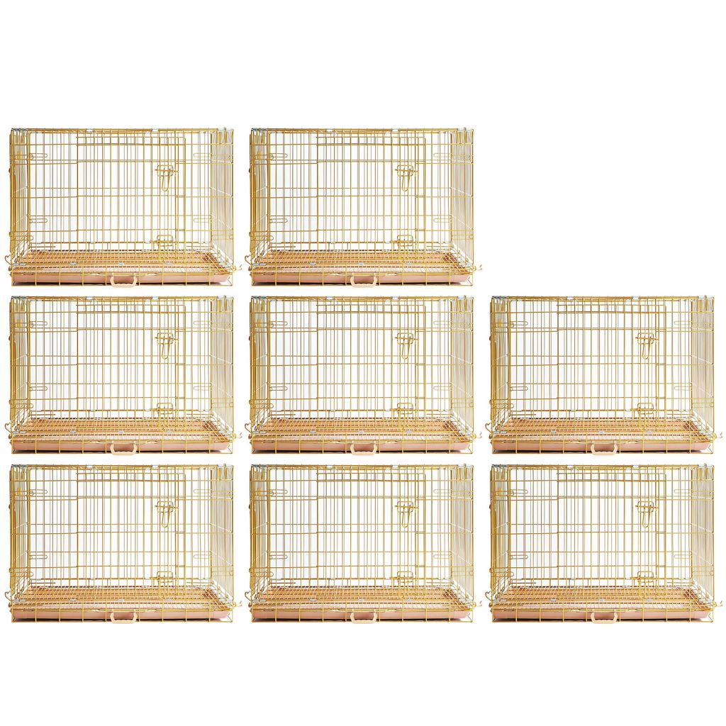 24-42" Copper Gold Wire Dog Crate GLD24/30/36/42