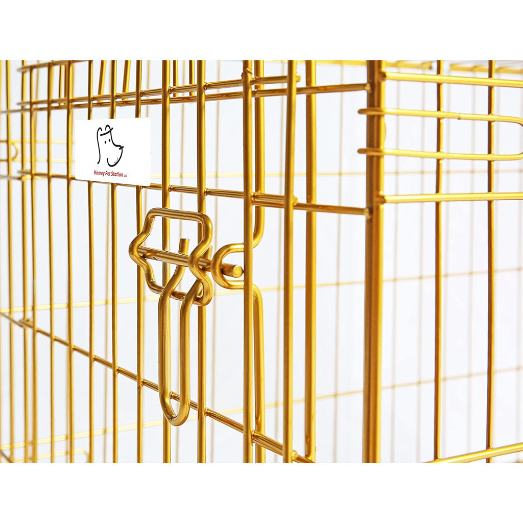 24-42" Copper Gold Wire Dog Crate GLD24/30/36/42