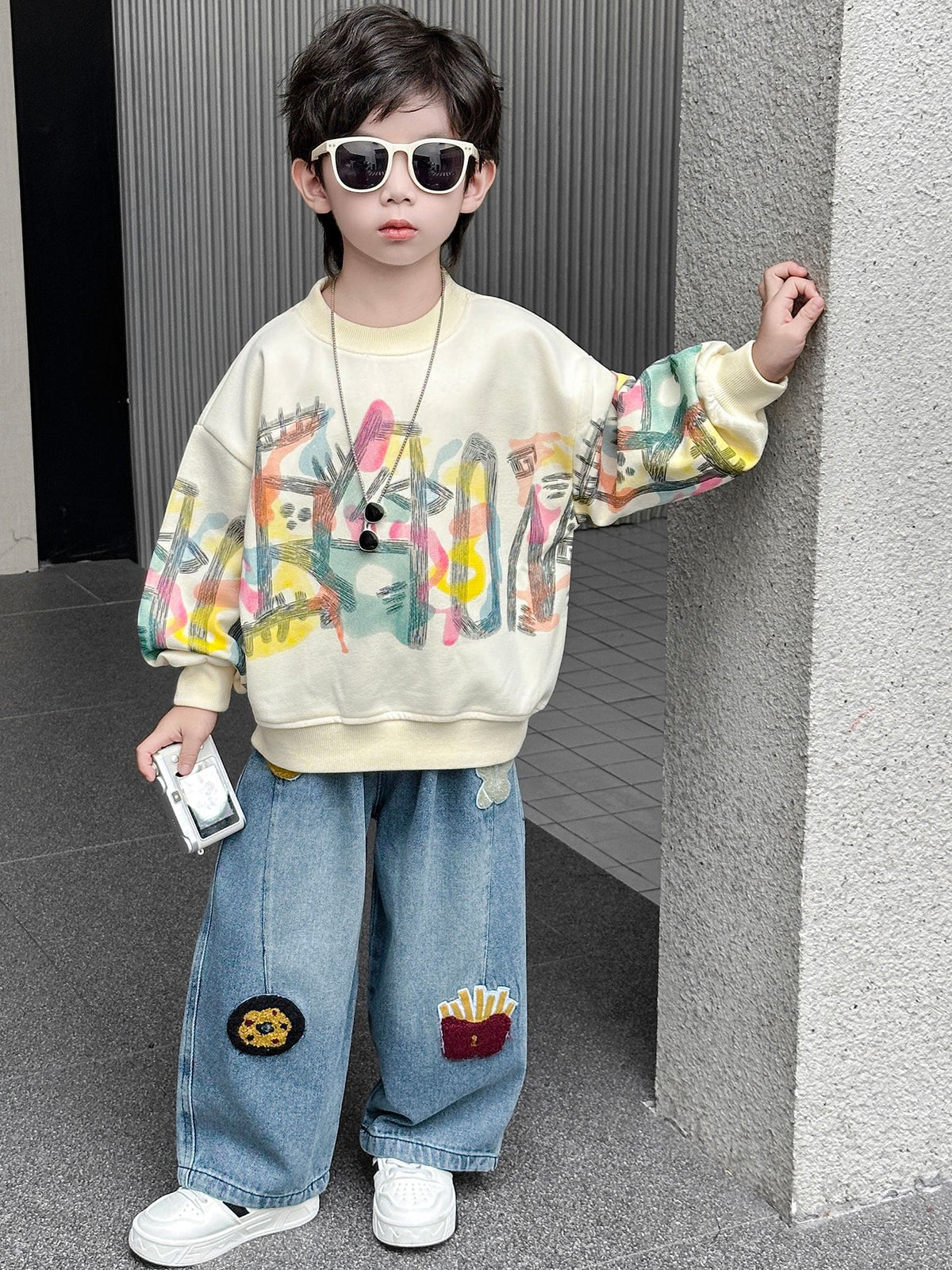 Boys Casual Cotton Sweatshirt and Jeans Set