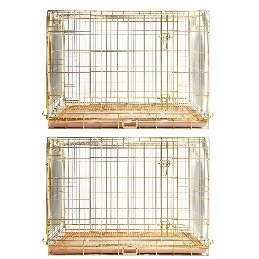 24-42" Copper Gold Wire Dog Crate GLD24/30/36/42