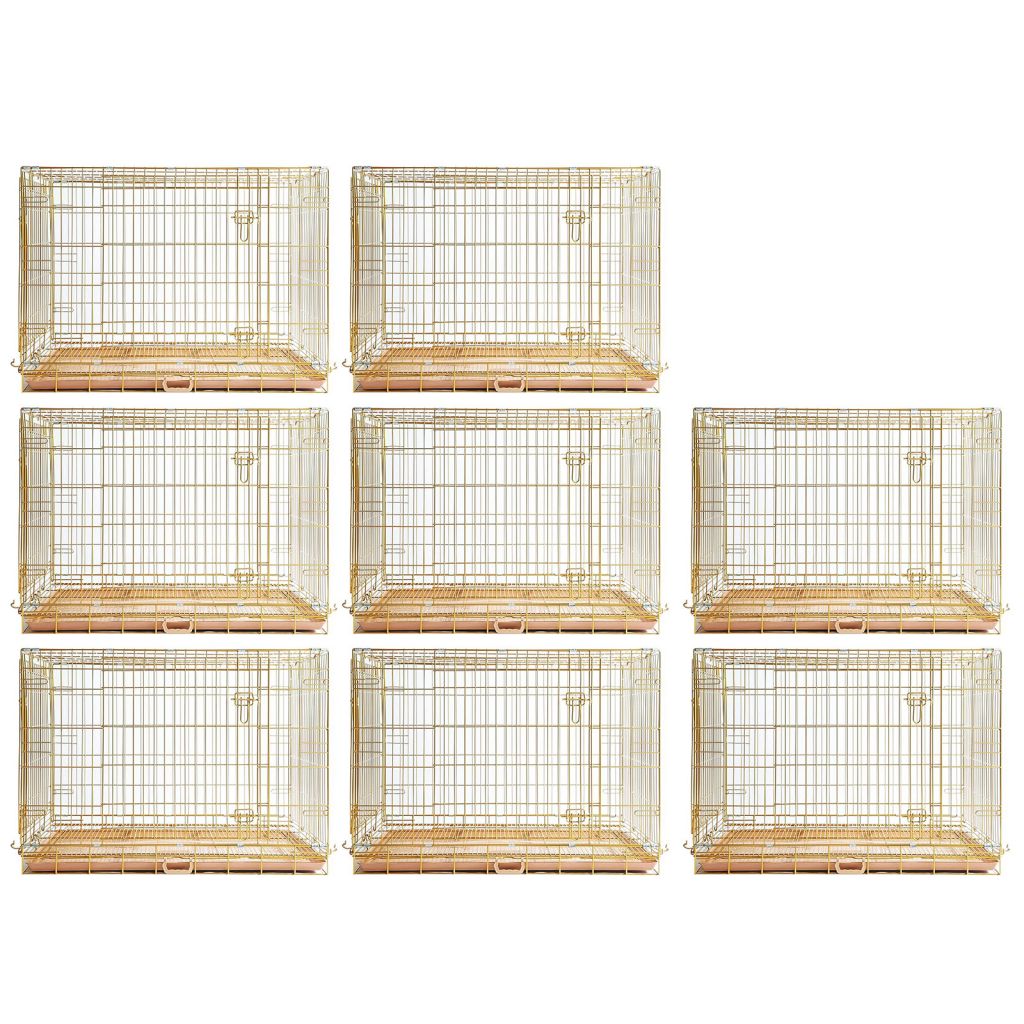 24-42" Copper Gold Wire Dog Crate GLD24/30/36/42