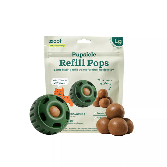 Woof Pupsicle Pops, Chicken & Peanut Butter (Large, 7-Pack)