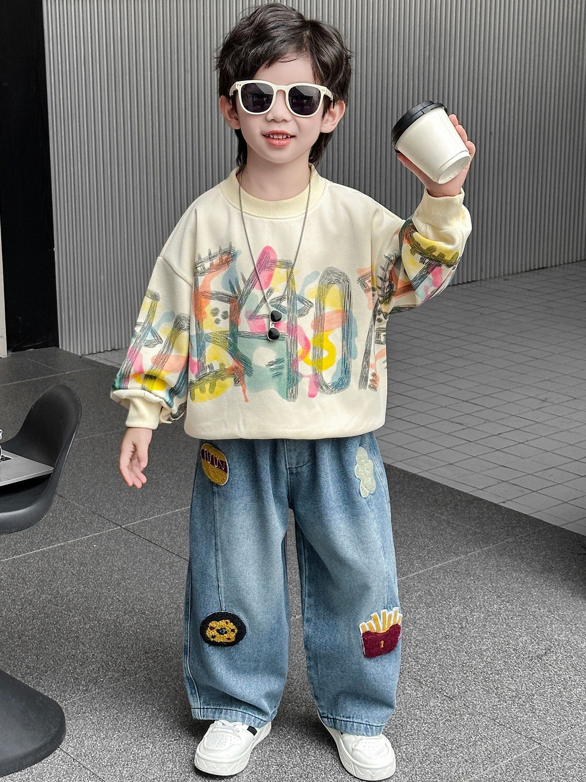 Boys Casual Cotton Sweatshirt and Jeans Set