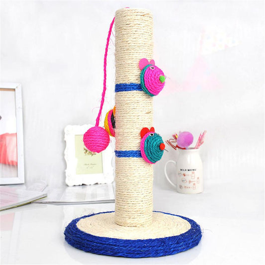 Cat Scratching Post with Round Base and Toy Ball