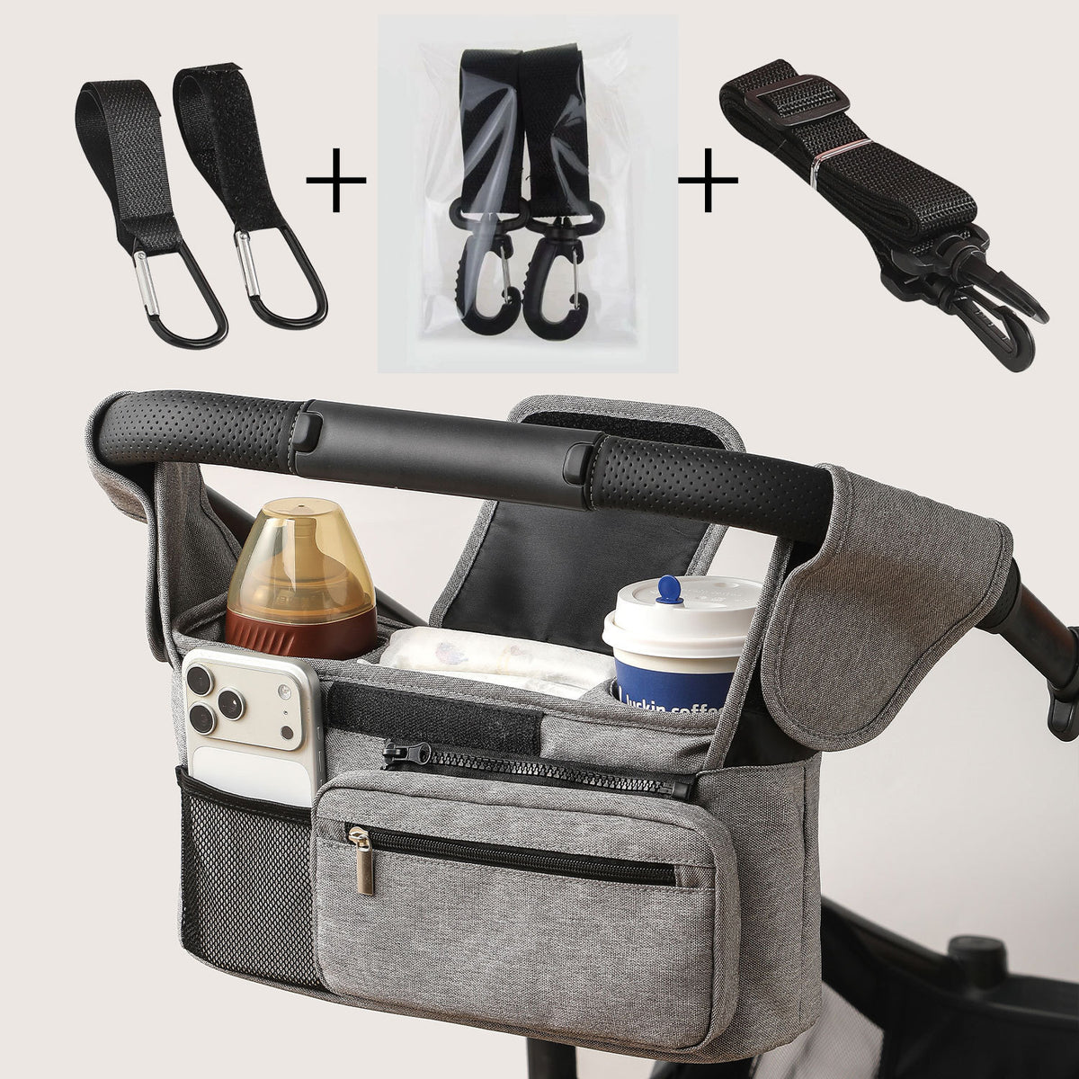 Stroller Organizer Hanging Bag with Shoulder Strap
