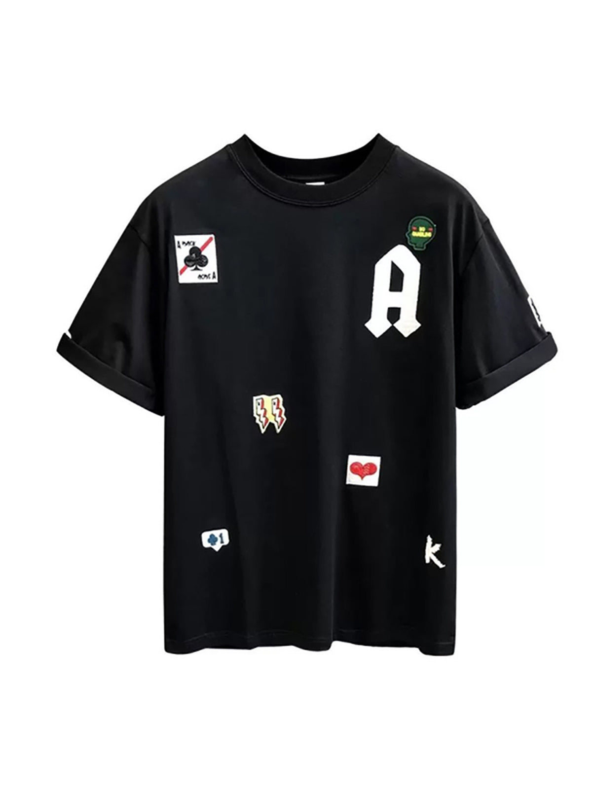 Men's Cotton Letter Embroidery T-Shirt