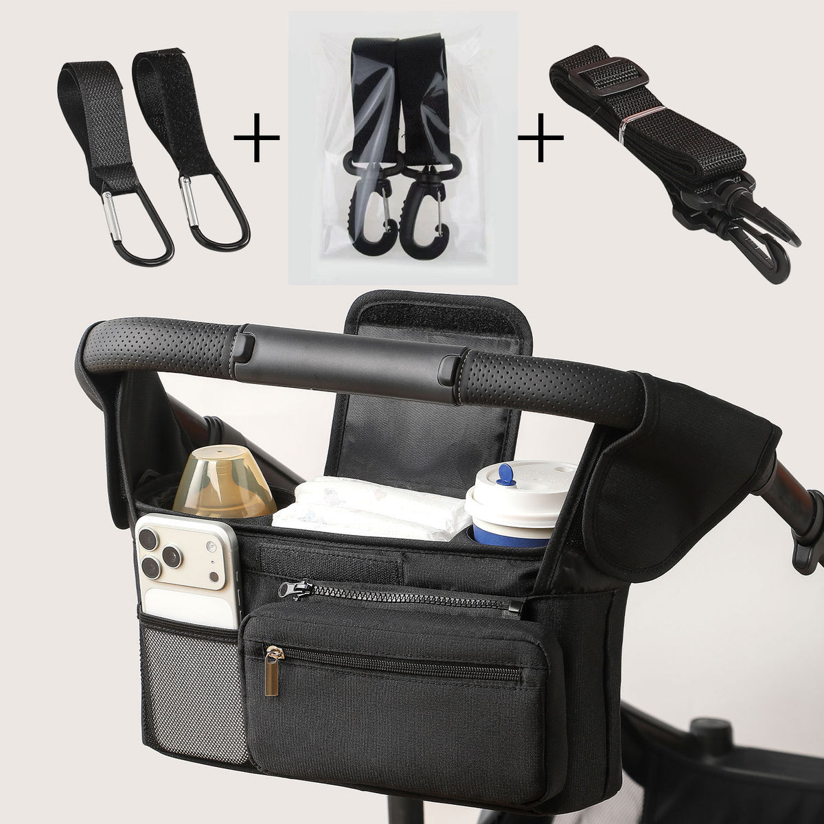 Stroller Organizer Hanging Bag with Shoulder Strap