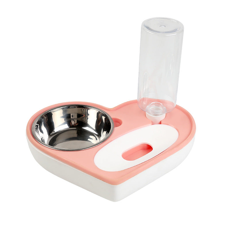 Dual-Use Cat and Dog Double Bowl with Non-Wet Design