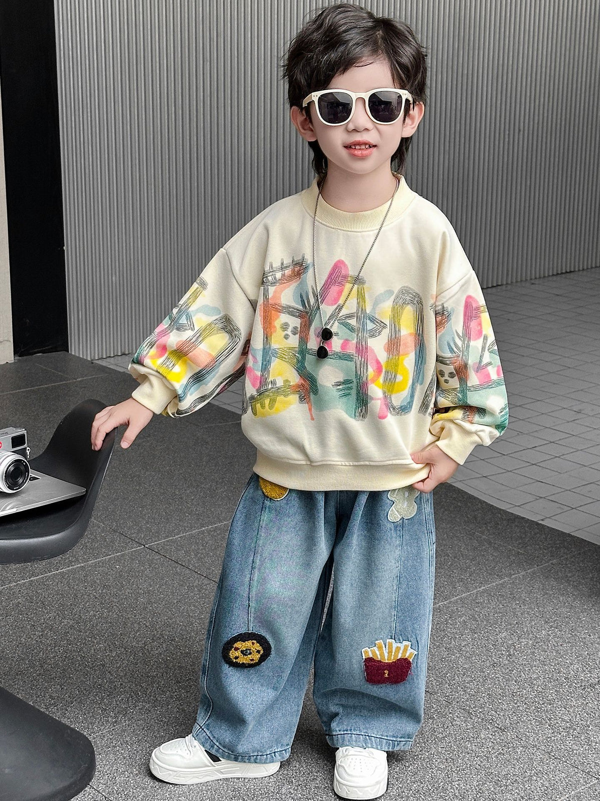 Boys Casual Cotton Sweatshirt and Jeans Set