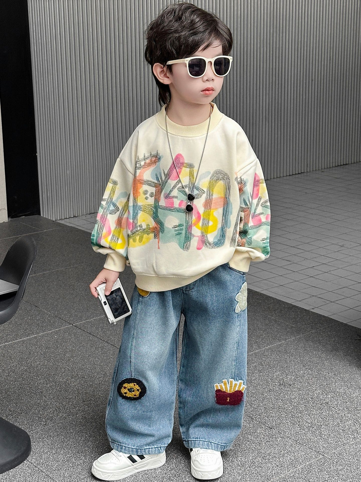 Boys Casual Cotton Sweatshirt and Jeans Set