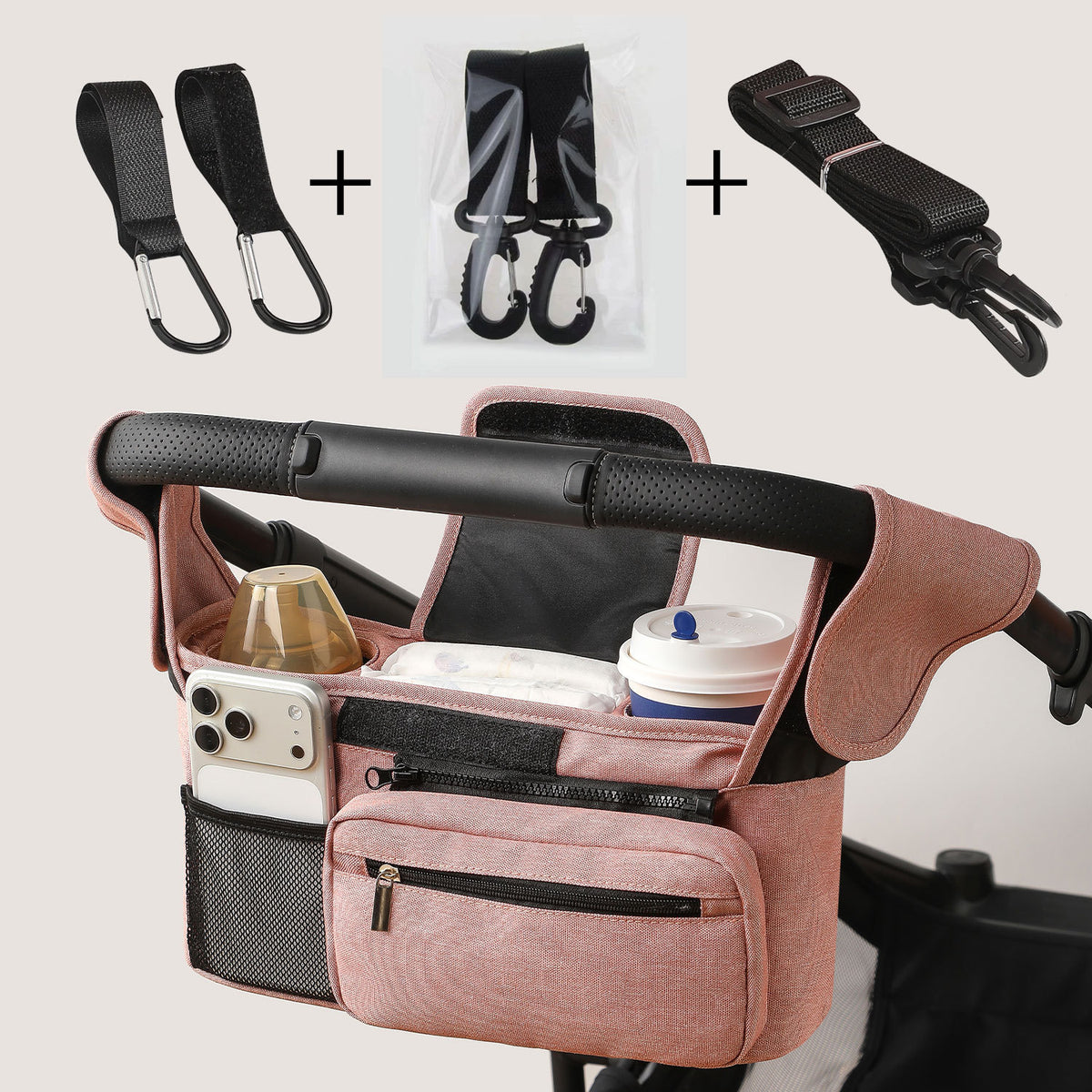Stroller Organizer Hanging Bag with Shoulder Strap