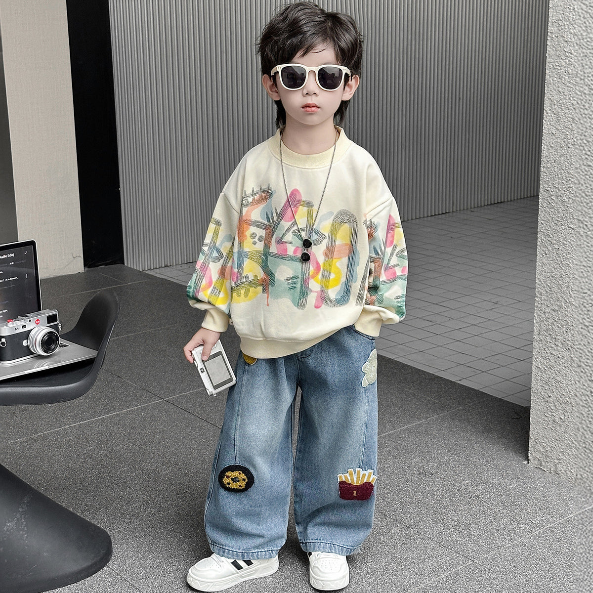 Boys Casual Cotton Sweatshirt and Jeans Set