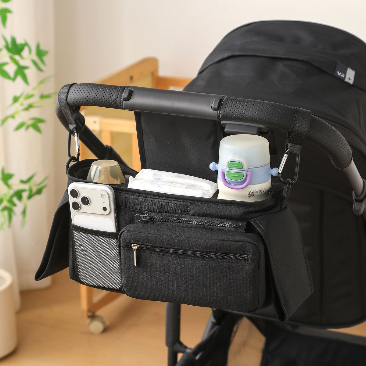 Stroller Organizer Hanging Bag with Shoulder Strap