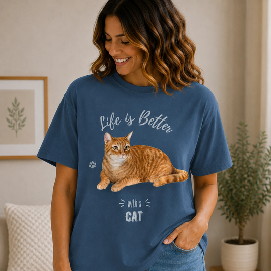 Life Is Better with an Orange Tabby T-Shirt
